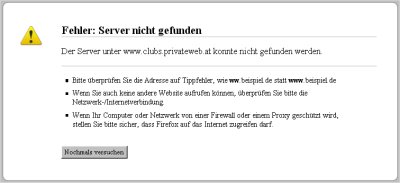 Server nicht erreichbar